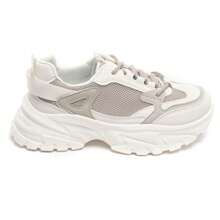 Flat Sneakers With Laces And Two-Tone Design - Grey - View 2