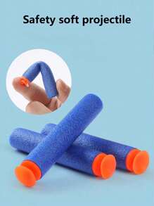 1 Box Creative Children Soft Bullet Toy Gun Space Gatling Sponge Bullet Manual Launcher, Safe For Kids, Includes 10 Soft Bullets - Multicolor - View 3