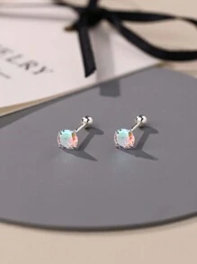 1 para modnych kolczyków ze srebra próby 999 z cyrkoniami sześciennymi zakręcanymi z klasycznymi kolczykami w słodkim stylu do codziennej dekoracji ZYE192