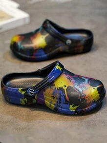 Summer Breathable Camouflage Clogs For Men, Fashionable Casual Sandals For Outdoor Activities - Black - View 4