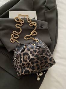 Mini Fashion Straw Woven Chain Drawstring Bucket Bag, Vacation Essentials, Perfectly Matching With Beach Accessories Women - Multicolor - View 3