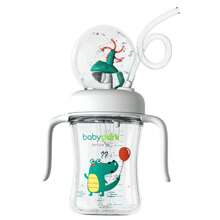 Spill-Proof Tritan Whale Fountain Cup With Soft Flexible Silicone Straw,8 Oz,Perfect For Kids'Drinks-Drinkware,Bottle - 白色 - 查看 1