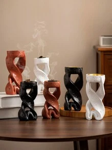 1 几何树脂香炉简约现代芳香疗法用品适合节日、家庭和办公室装饰、万圣节、幽灵、秋季、冬季、假日、节日 - 白色 - 查看 7