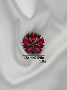 Set de 4 botones metálicos florales ocos con incrustaciones de diamantes, decoración elegante para vestido de novia, abrigo, suéter, blazer, manualidades DIY, joyero, bolso