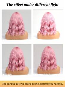 14英寸多色短卷刘海合成假发，自然时尚，适合女性日常、派对、圣诞节及其他场合。