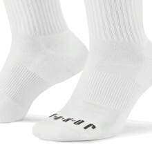Jordan 3 件套男女简约数字细节白色休闲日常袜子，DA5718-100 - 白色 - 查看 5