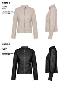 Plus Size Women Street Chic Motorcycle Style Zip-Up Stand Collar Jacket, Autumn