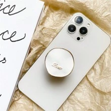 1 Pieza Soporte simple de metal para teléfono móvil con sensor avanzado, con AMOR, retráctil, estable y compatible con iPhone y Android. Regalo para cumpleaños, familia y amigos. Accesorios para teléfono, agarre y soporte para teléfono.