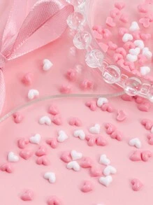 50个可爱迷你爱心美甲装饰，甜美可爱，白色和粉色混合美甲配件，适合DIY情人节美甲设计，美甲用品，美甲宝石 - 彩色 - 查看 3