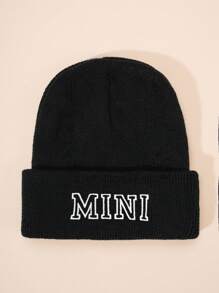3 szt./1 szt. haftowane "DAD MAMA MINI" litery rodzinne kombi dzianinowe czapki beanie, ciepła czapka narciarska, unisex, dzieci, chłopcy, dziewczęta, styl Y2K, swobodna zimowa, zimna pogoda, dzianinowa czapka na kostium - Czapka robiona na drutach dla rodziców i dzieci - Zobacz 9