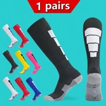 1 Paar dick gepolsterte Terry Hohe Fußball/Fußball Socken, Unisex Sport Socken für Aktivitäten wie Fechten, Reiten, Golf, American Football, Baseball, Skifahren