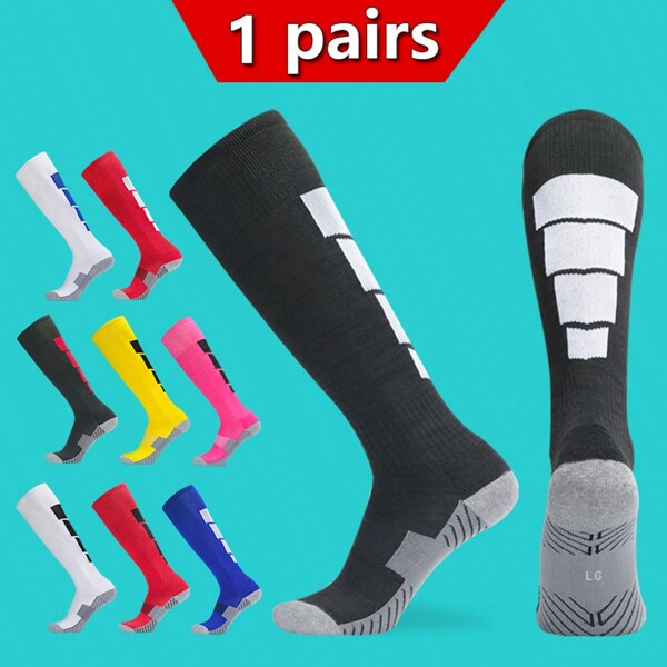 1 paio di calze da calcio/calcio con spesso rivestimento in spugna, calze sportive unisex adatte per attività come scherma, equitazione, golf, football americano, baseball, sci