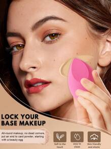 6pcs Makeup Sponges, Suitable For Cream And Powder Concealers, Loose Powder And Other Cosmetics Application - Multicolor - View 3