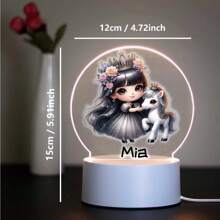 1pc Custom Personalized Table Lamp Night Light Customized Cartoon Princesses And Animals 3D Night Light Toy Acrylic Night Lights Gift For Home Room Decoration Night Light Usb Powered & Battery Operated Optical Illusion Table Lamp With Remote Control Perfect Gift Send To Girls For Valentine's Day, Easter, Christmas Unique Room Decor, Fun And Adorable Nightlight Gifts Birthday Graduation Home Decor Back To School School Supplies,Christmas Gift Supplies