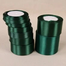 1pc Black Green Ribbon Handmade DIY Rose Flower Ribbon 21meters Long Polyester Webbing Packaging Webbing, Home Decor, Scene Decor, Theme Party Decor