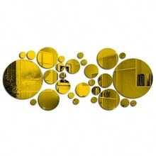 26pcs Small 3D Acrylic Mirror Wall Stickers, Round Mirror, DIY Decor For Bedroom, Bathroom And TV Background Wall - Multicolor - View 8