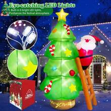 7 FT Inflatable Christmas Decorations Tree With Santa Claus, Inflatable Christmas Tree Christmas Inflatables Build-In LED Lights For Outdoor Indoor Xmas Holiday Garden Lawn Patio - Multicolor - View 4