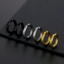 2pcs/6pcs Simple Non-Piercing Ear Cuff Hoop Earrings, Punk Jewelry Set