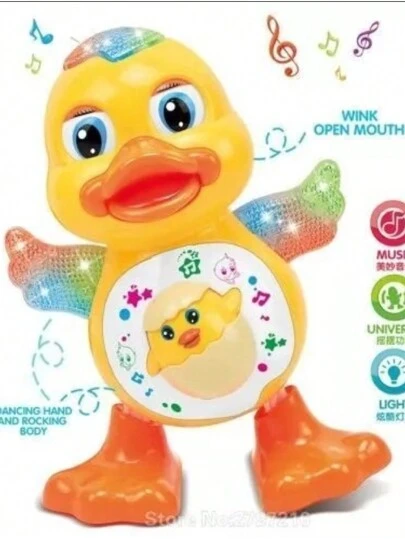 Pato Dançante Brinquedo Musical Anda Dança Mexe Luz E Som