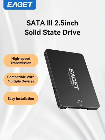 EAGET Portable SSD,480GB SSD Internal Solid State Hard Drive 2.5inch SATA III Internal SSD , Up To 550MB/S Upgrade PC Or Laptop Memory And Storage For IT Pros, Creators, Everyday Users
