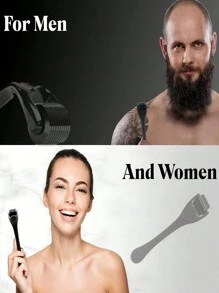 1 Peça Microagulha para Rolo de Pele, Rolo de Microagulhas de 0,2/0,25/0,3 mm com 540 Microagulhas de Titânio, para Rosto e Corpo, Barba, Cuidados com o Couro Cabeludo - Sem Fragrância, Sem Bateria Necessária