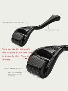 1 Peça Microagulha para Rolo de Pele, Rolo de Microagulhas de 0,2/0,25/0,3 mm com 540 Microagulhas de Titânio, para Rosto e Corpo, Barba, Cuidados com o Couro Cabeludo - Sem Fragrância, Sem Bateria Necessária