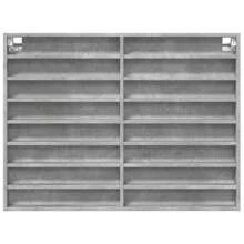 Concrete Grey Engineered Wood Vitrine Cabinet 100x85x75 Cm Stylish Storage Solution - Grey - View 3