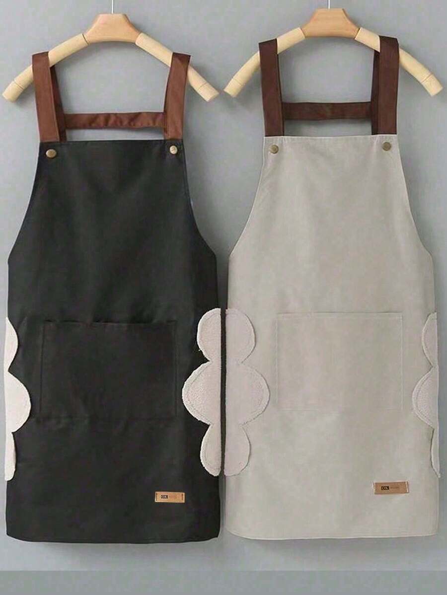 1pc Waterproof & Oil-Resistant Cooking Apron, Fashionable Home Kitchen Adult Apron, Women's Style, Suitable For Cooking, Restaurant And Workplace - Multicolor - View 1