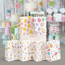 Happy Easter Paper Gift Bags Colorful Easter Egg Bunny Rabbit Chick Party Favor Bags With Handles Bags For Spring Birthday Supplies Easter Easter Decorations Easter Decor Easter Gifts Easter Bags