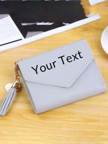 1/2/5pcs Personalized Heart-Shaped Tassel Wallet - Customized Text Women's Card Holder & ID Sleeve, Perfect Gift For Girlfriend - Multicolor - View 16