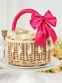 1 Roll 22meters, Hot Pink Packaging Ribbon Bow, Color Ribbon, Polyester Satin Ribbon, Gift Box Silk Ribbon, Jacquard Woven Ribbon - Hot Pink - View 5