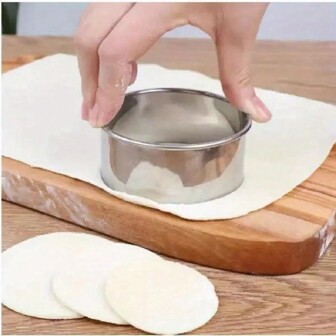 3 件套不锈钢饺子机套装，易于使用，可用洗碗机清洗，切刀和包装器可制作完美的饺子、馄饨、水果派