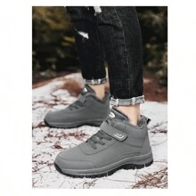 Modne męskie zimowe buty śnieżne z puszystą podszewką, wygodne buty codzienne do chodzenia na świeżym powietrzu, na ulicę, szlak, jogging