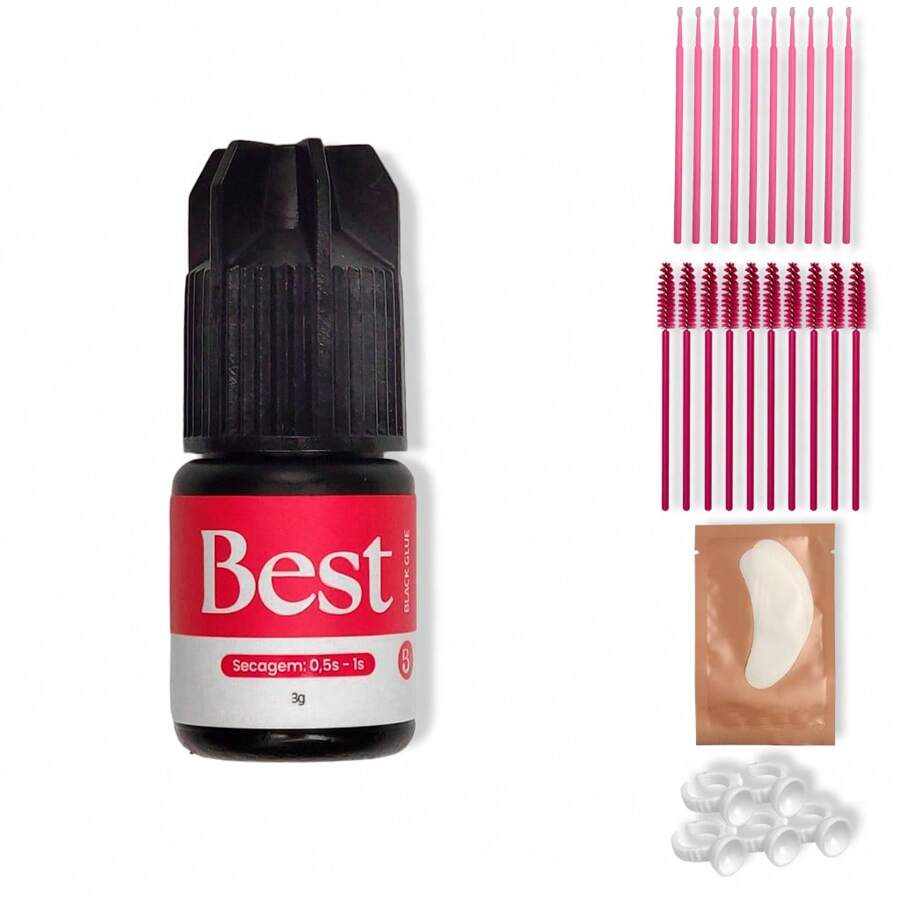 Cola Adesivo Best Beautify Pro 3g Para Alongamento De Cílios - Preto - Visão 1