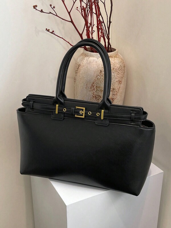 New Minimalist Fashion Versatile Large Capacity Handbag Tote Bag, Eye-Catching Work Bags For Women