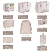 8 pièces Set organisateur de sac de maman - Accessoires premium pour les voyages et l'utilisation quotidienne, avec un sac à linge, un sac à chaussures de compression et des organiseurs séparés pour les vêtements et les sous-vêtements. Idéal pour un rangement efficace et la commodité en déplacement. Amour Saint Valentin