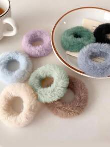 10 chiếc dây buộc tóc bằng vải nhung trơn màu dễ thương, độ đàn hồi cao, buộc thành đuôi ngựa, thích hợp sử dụng hàng ngày - Nhiều màu - Xem 7