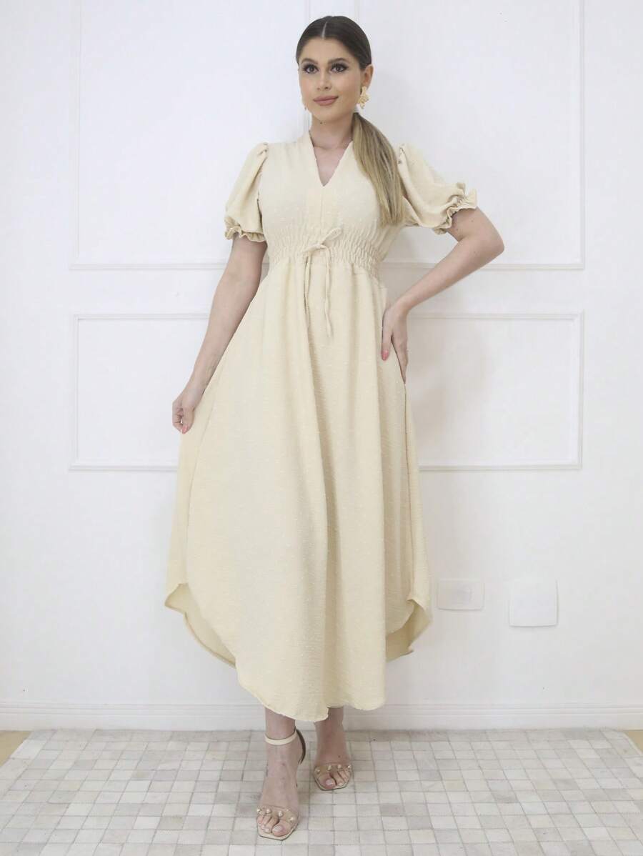 Women Dresses - 杏色 - 查看 1