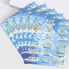 30pcs/5sheets Candy Packaging Paper For Baby Bath, Shower Mini Candy Cane, Chocolate Bar Label Stickers, Suitable For Boys Girls Kids, Decor For Baby Bath, Birthday Party (5sheets/30pcs)