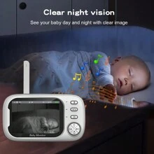 CDYCAM New Baby Monitor, 3.5 Inch Color LCD Screen, 2 Way Audio, IR Night Vision, Digital Zoom, VOX Mode, Room Temperature Display And Lullabies, Secure Transmission No WiFi - White - View 10