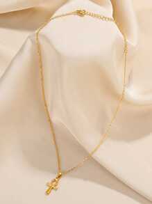 1PC Religious Key Of Life Ankh Cross Necklace For Women Gold Color Egyptian Cross Pendant Choker Stainless Steel Jewelry Gifts - Multicolor - View 6