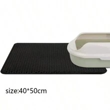 黑色双层蜂窝设计猫砂垫，防滑可洗猫垫，适用于宠物厕所猫砂盆，猫抓家具保护器，猫抓柱更换器，沙发角落墙壁保护器，保护家具免受猫抓伤