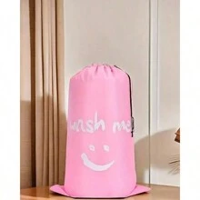 1/3 piezas, Bolsa con cordón de gran capacidad para ropa sucia con estampado de sonrisa, bolsa de lavandería, bolsa de almacenamiento de gran capacidad, bolsa de almacenamiento de ropa sucia, 4 colores diferentes, bolsa de compras, bolsa de mudanza, bolsa para el polvo de la ropa, bolsa plegable para almacenamiento en el hogar