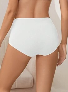 5 stuks dames plus size hoge taille volledige dekking zachte slipjes