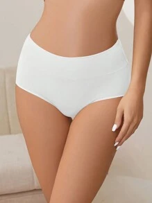 5 stuks dames plus size hoge taille volledige dekking zachte slipjes