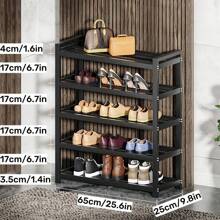 1pc Multi-Layer Carbon Steel Shoe Cabinet, Multi-Size Selection, Sturdy And Durable Shoe Changing Stool/Shoe Storage Rack, Suitable For Doorstep/Dormitory/Rental House - Black - View 16