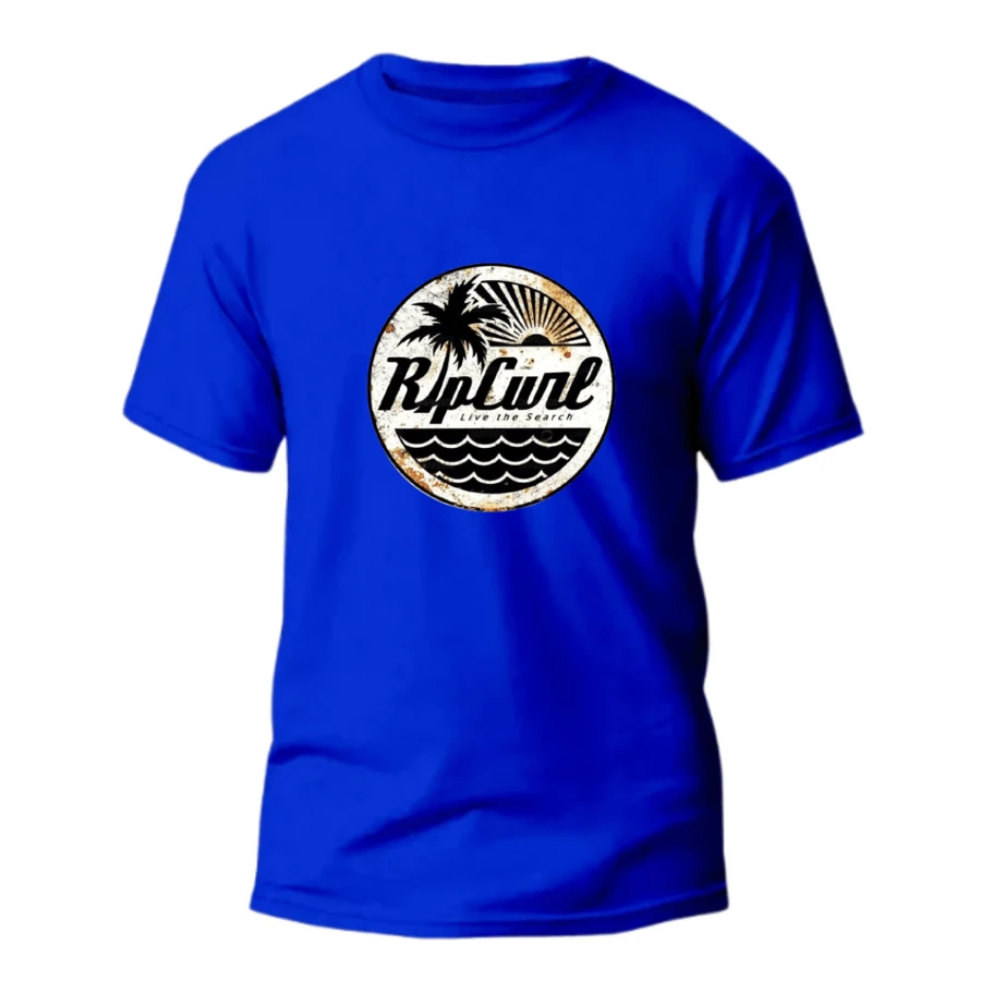 Surf Cotton Mesh T-Shirt Fast Shipping Front Print - Royal Blue - View 1