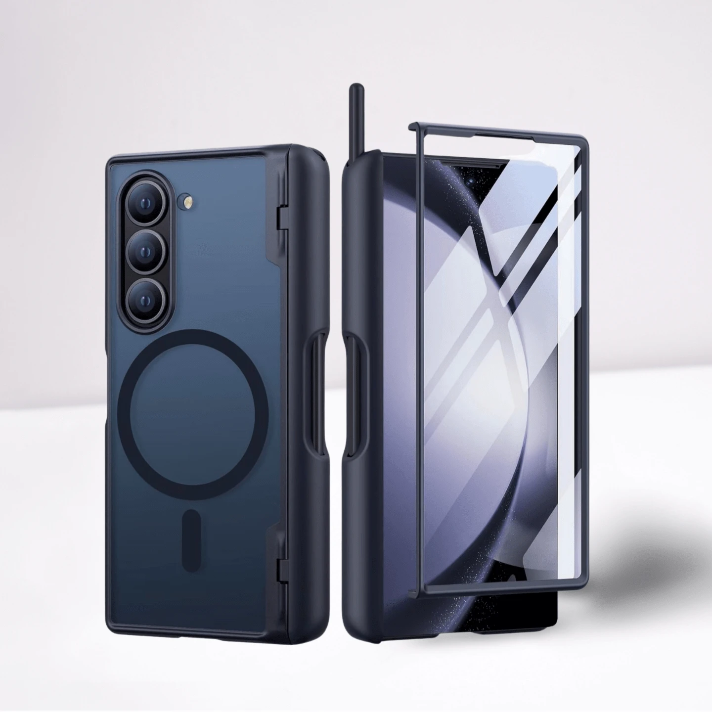 Black Magnetic Galaxy Z Fold 6 Case, Magsafe Compatible, Built-In Hinge Protection & Screen Protector, Shockproof Full Body Slim Design With S Pen Holder For Z Fold 6 - màu đen - Xem 1