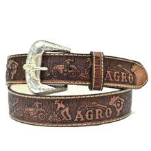 Atrevidu's Men's Country Belt Leather Print Agro Brasil - trang trại bị cháy - Xem 3