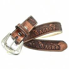 Atrevidu's Men's Country Belt Leather Print Agro Brasil - trang trại bị cháy - Xem 4